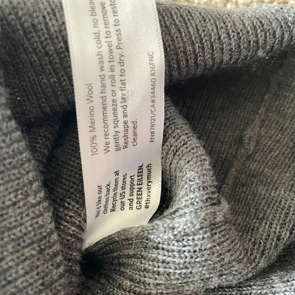 Eileen Fisher 3X grey merino wool sweater